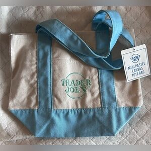 Trader Joe’s Blue Mini Tote Canvas NWT